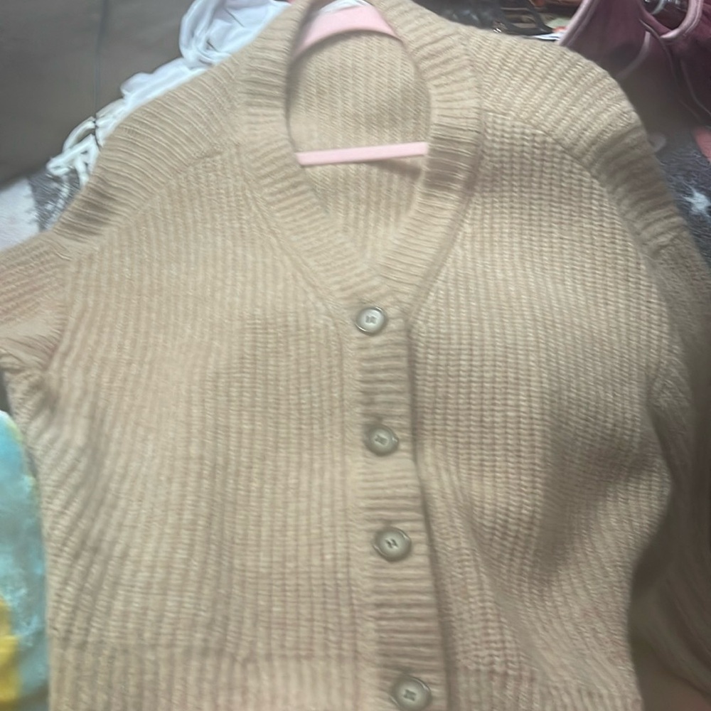 SIZE: M Tan Wool Cashmere cardigan MOUSSY